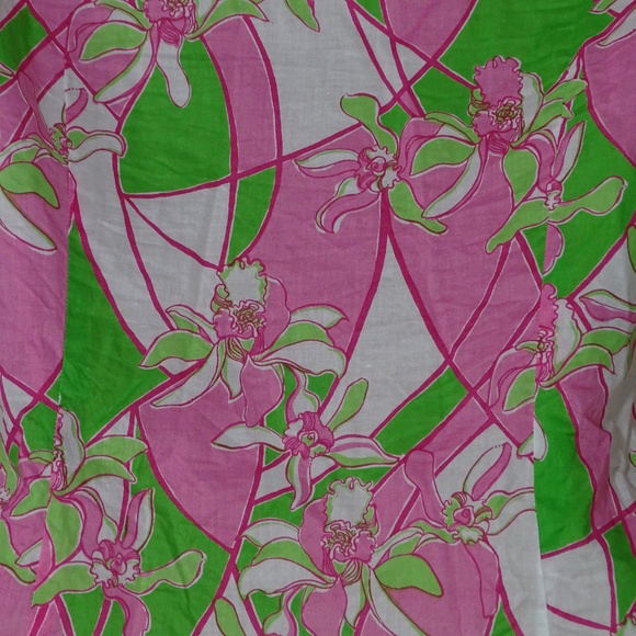 Lilly Pulitzer Blouse Top Women Size 0 Pink Green - Picture 6 of 8
